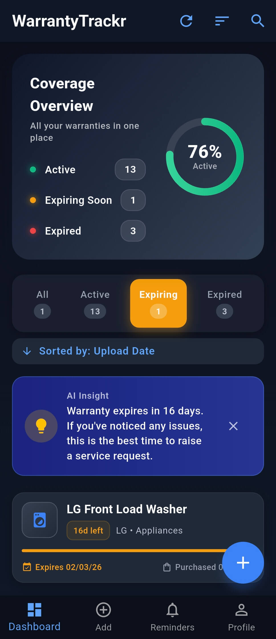 AI automatically extracting warranty data from invoice